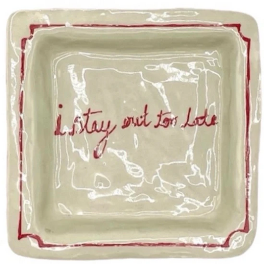 I Stay Out Too Late Trinket Tray - Vintage Red