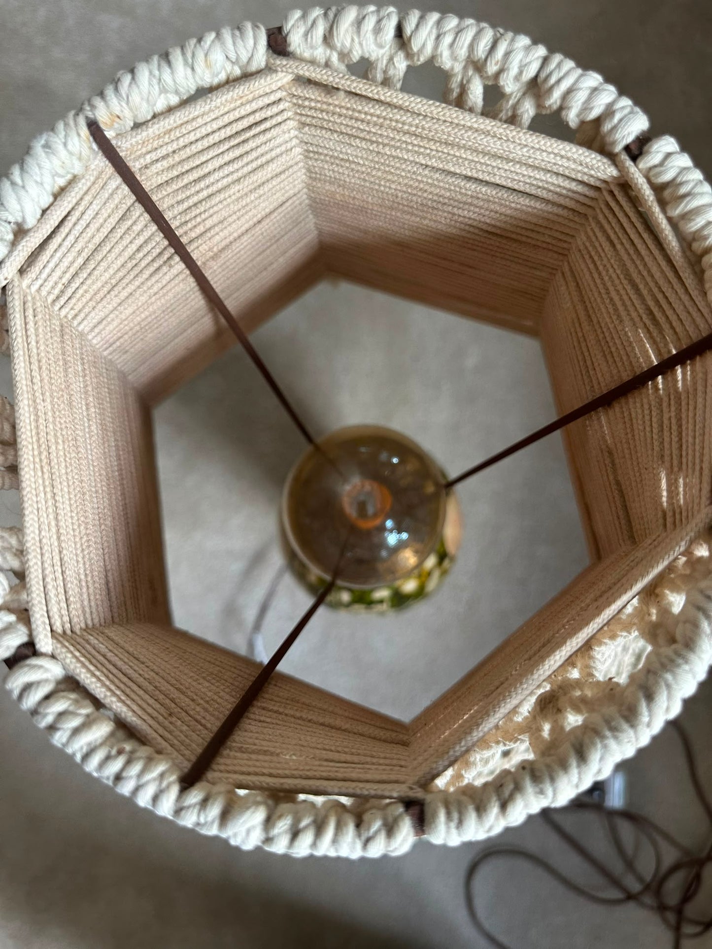 Bohemian Coastal Lamp With Macrame Shade