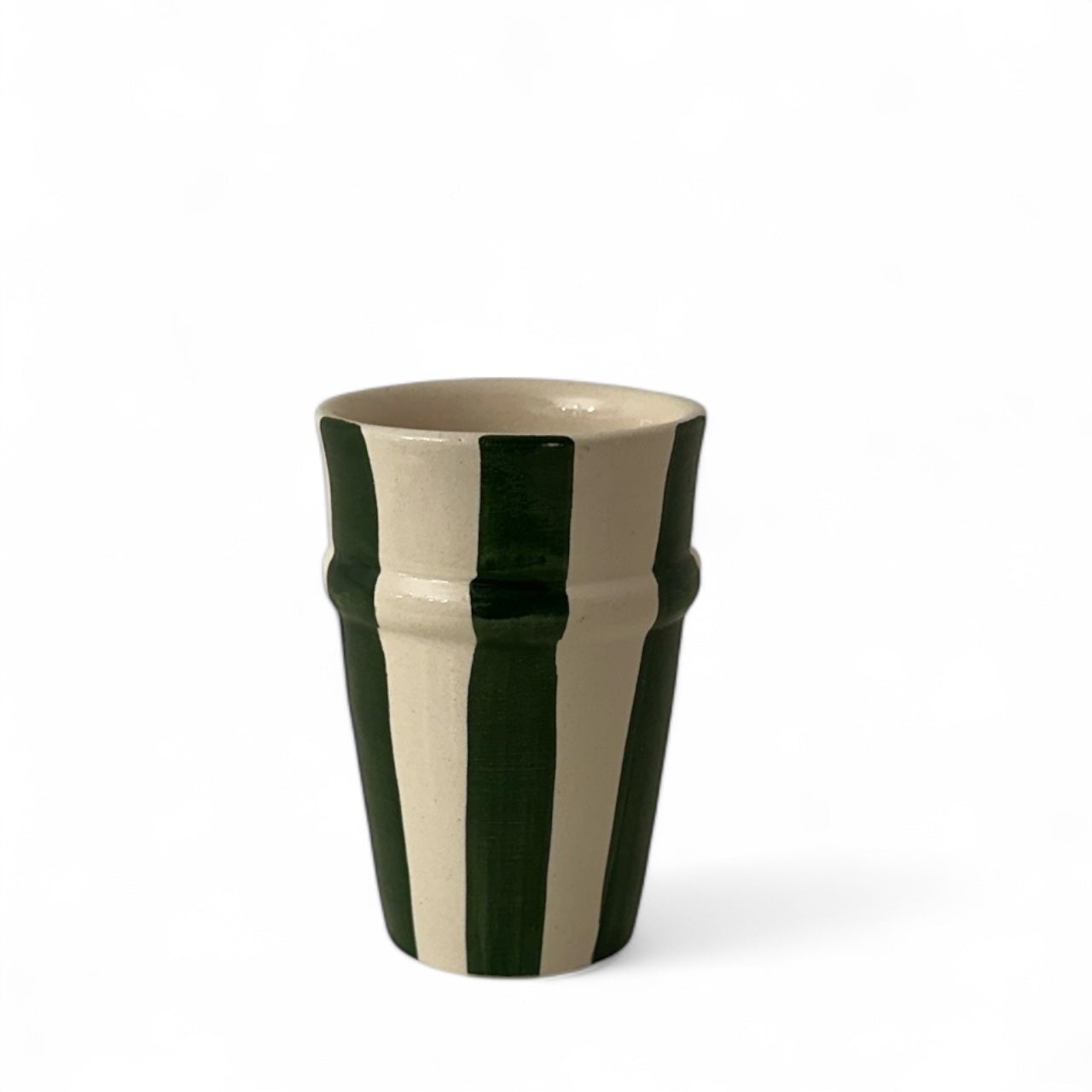 Green & White Moroccan Beldi Cup (Stripe)
