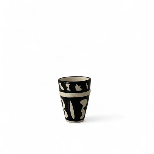 Black Moroccan Beldi Espresso Cup (Squiggle)