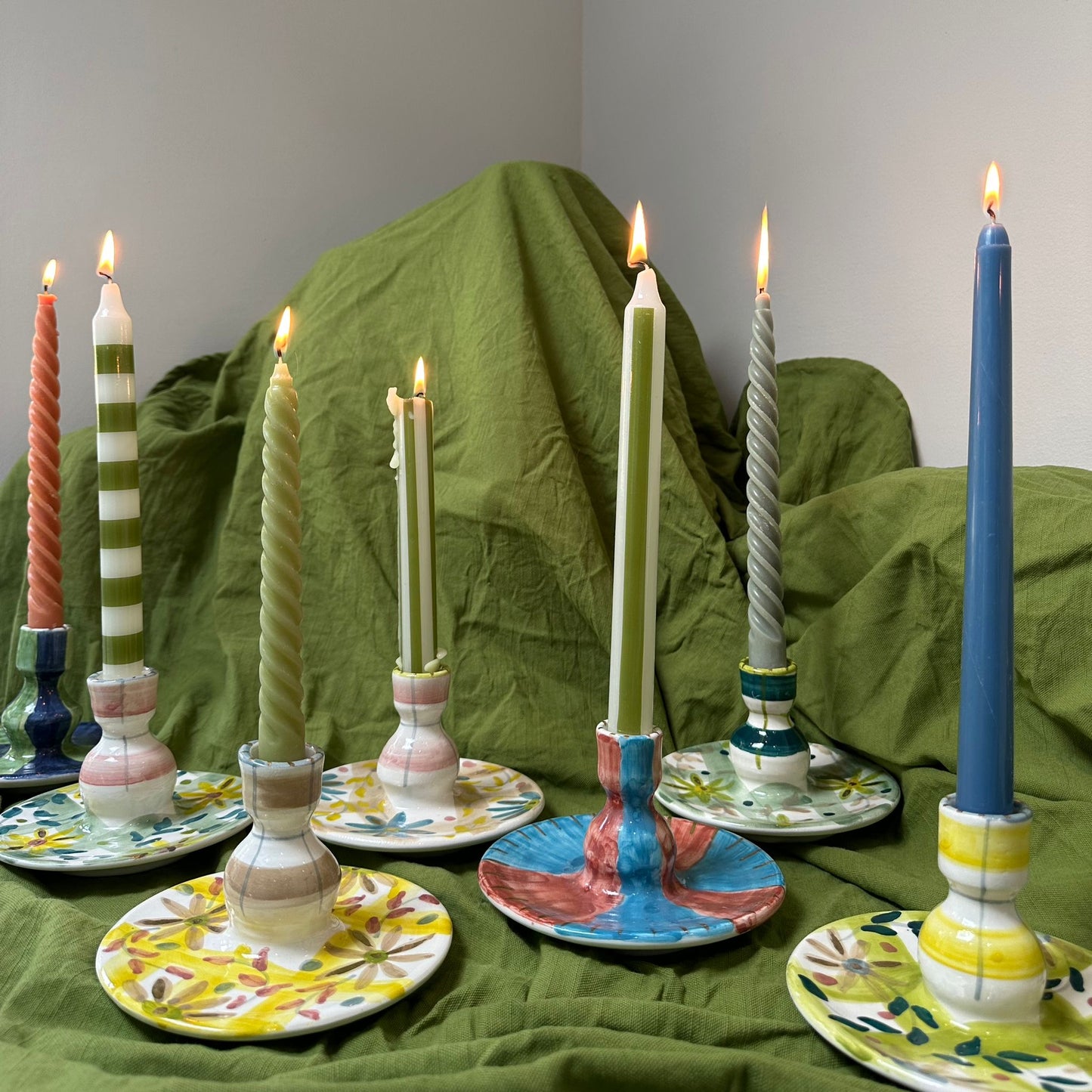 Red and Blue Stripe Candlestick