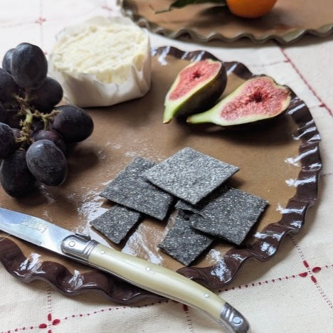 Chocolate Brown Edged Frill Serving Platter