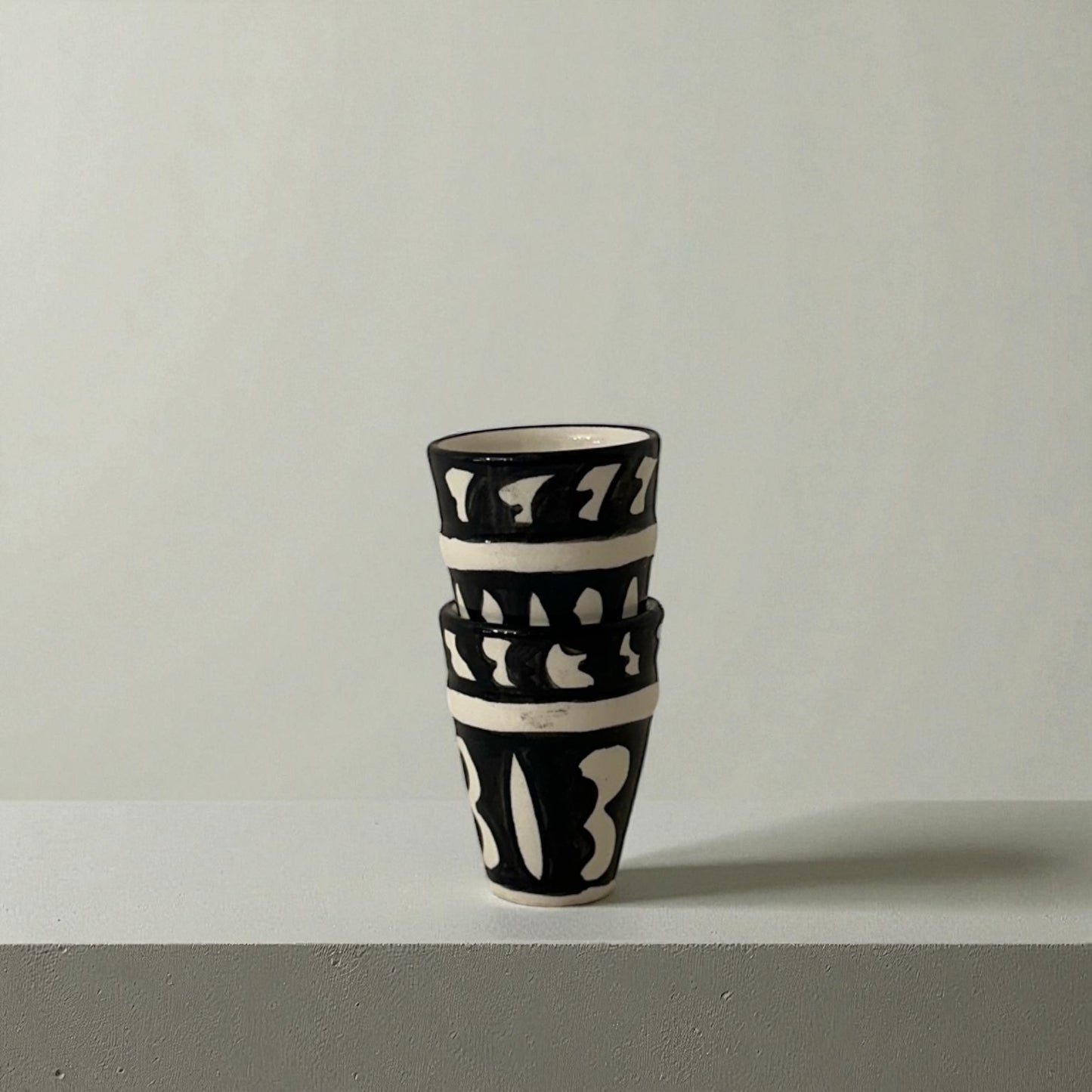 Black Moroccan Beldi Espresso Cup (Squiggle)