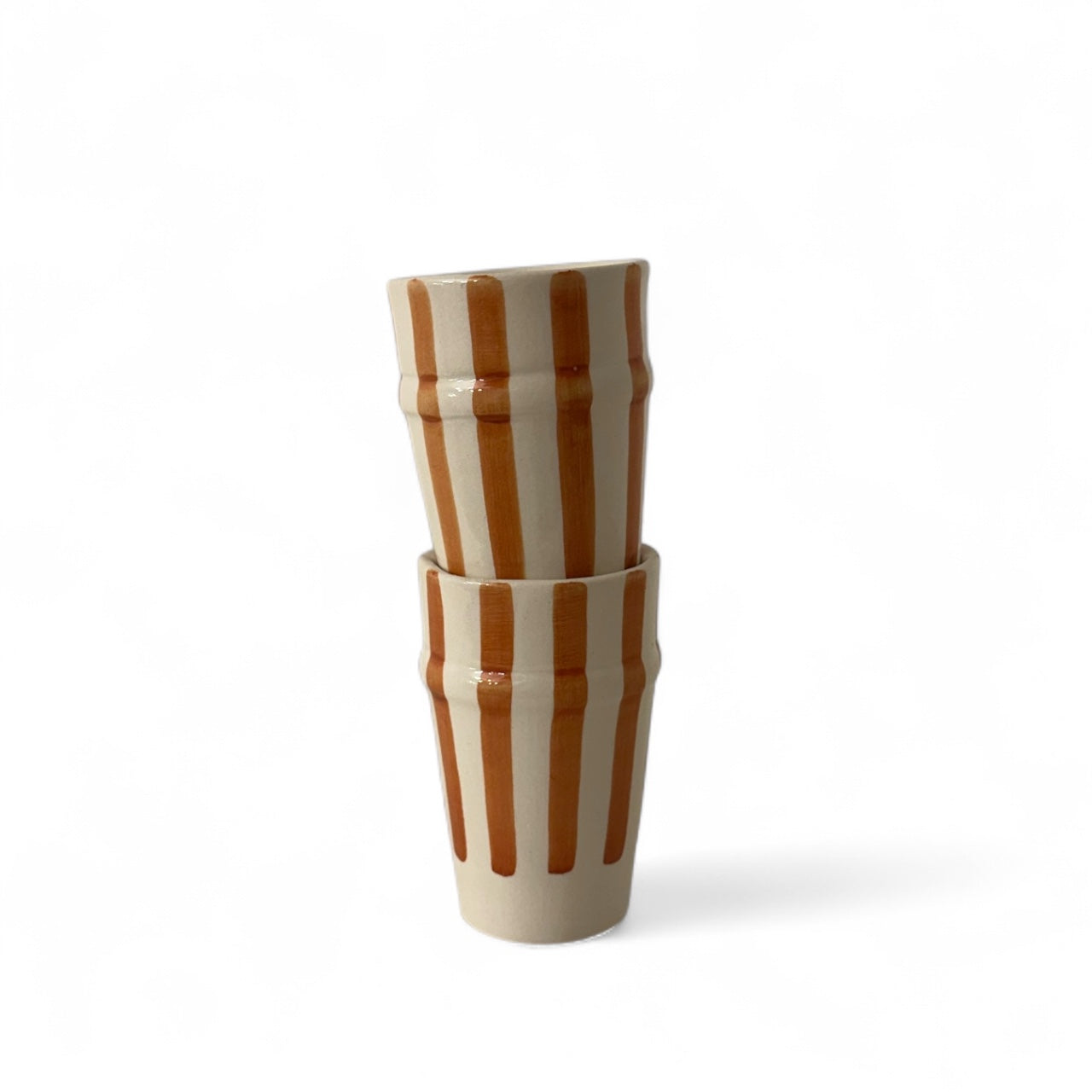 Orange & White Moroccan Beldi Cup (Stripe)