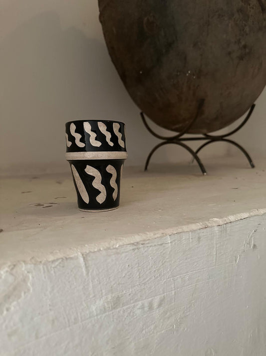 Black Moroccan Beldi Cup (Squiggle)