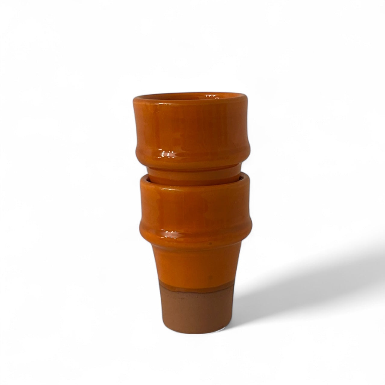 Beldi Moroccan Ceramic Cup (Orange & Terracotta)