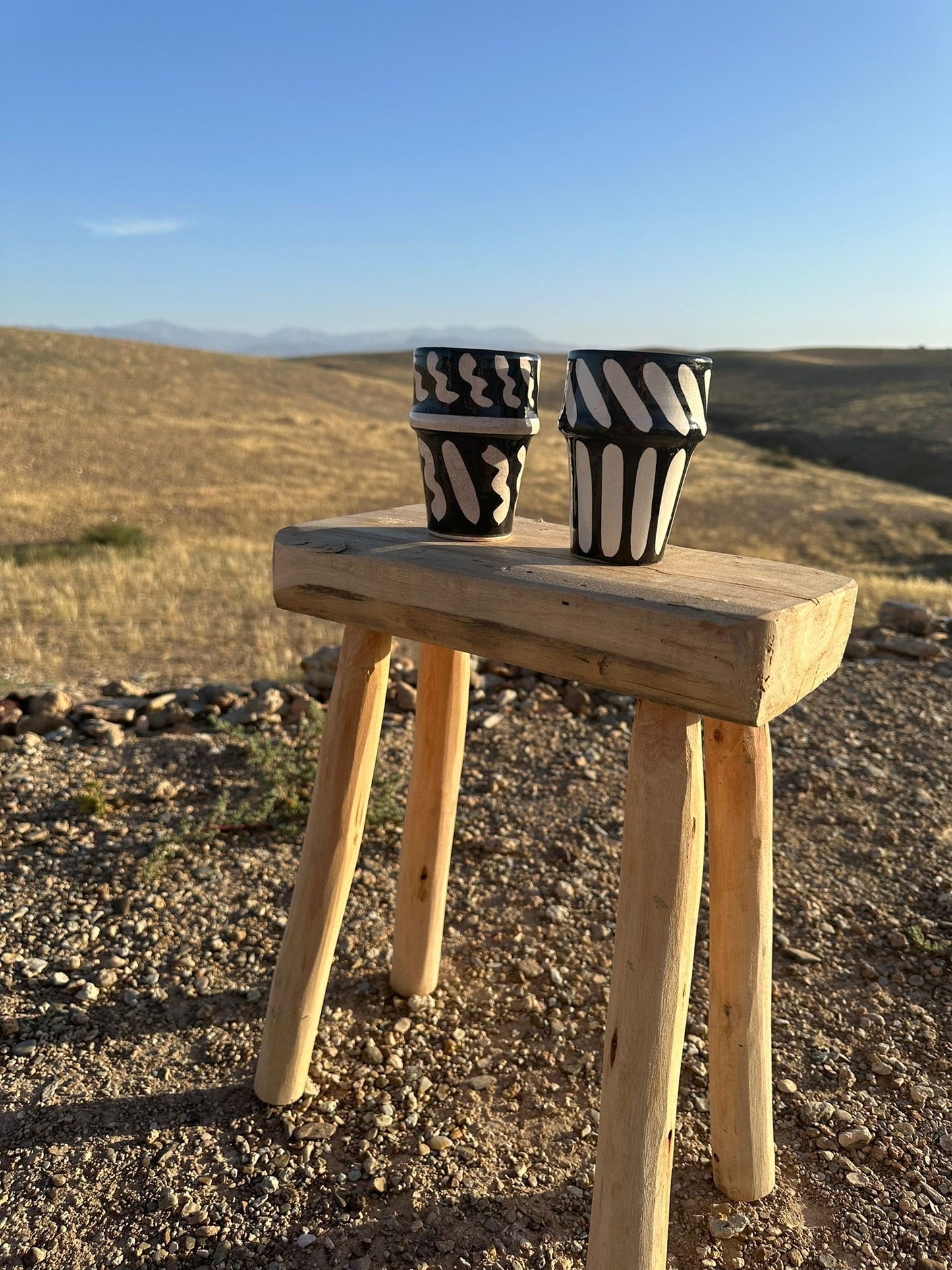 Black Moroccan Beldi Cup (Stripe)