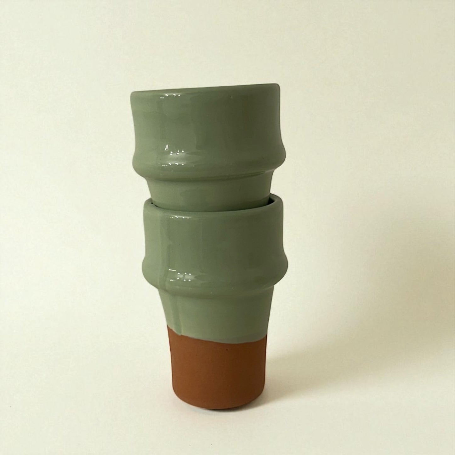 Beldi Moroccan Ceramic Cup (Matcha Green & Terracotta)
