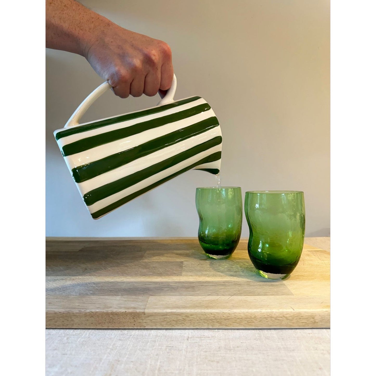 Green Ripple Tumbler with Textured Finish (Set of 6)