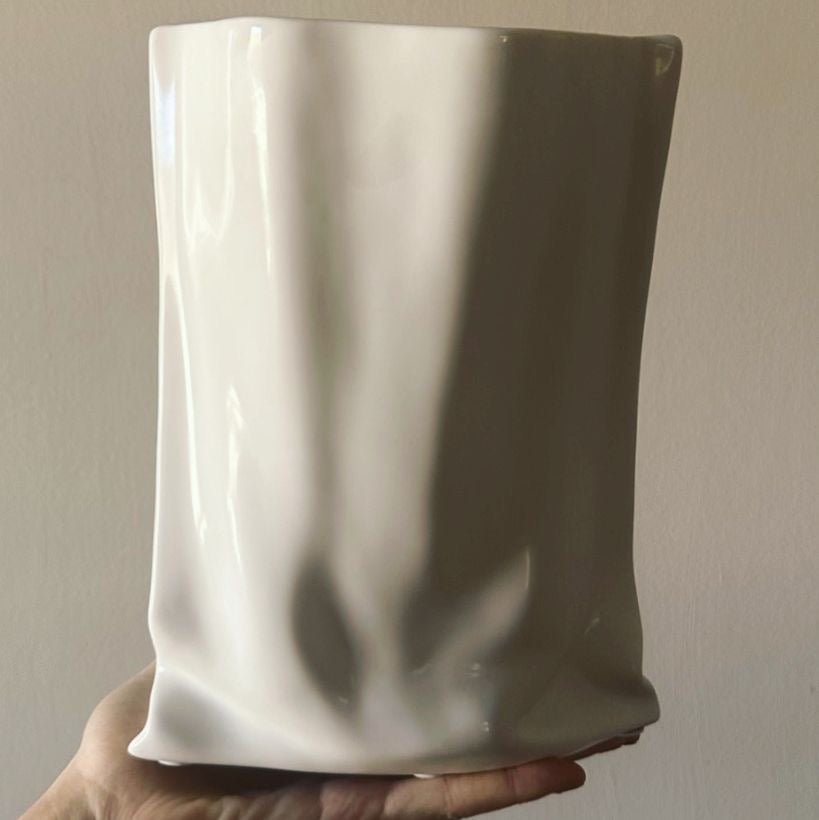 The White Paper Bag Ceramic Vase!