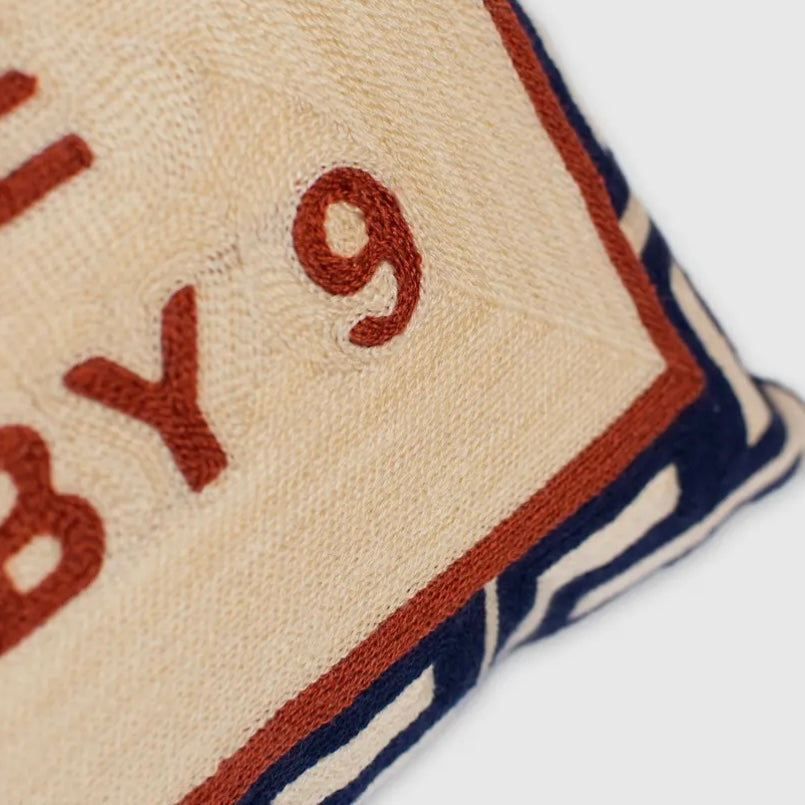 Please Leave By 9 Needlepoint Cushion