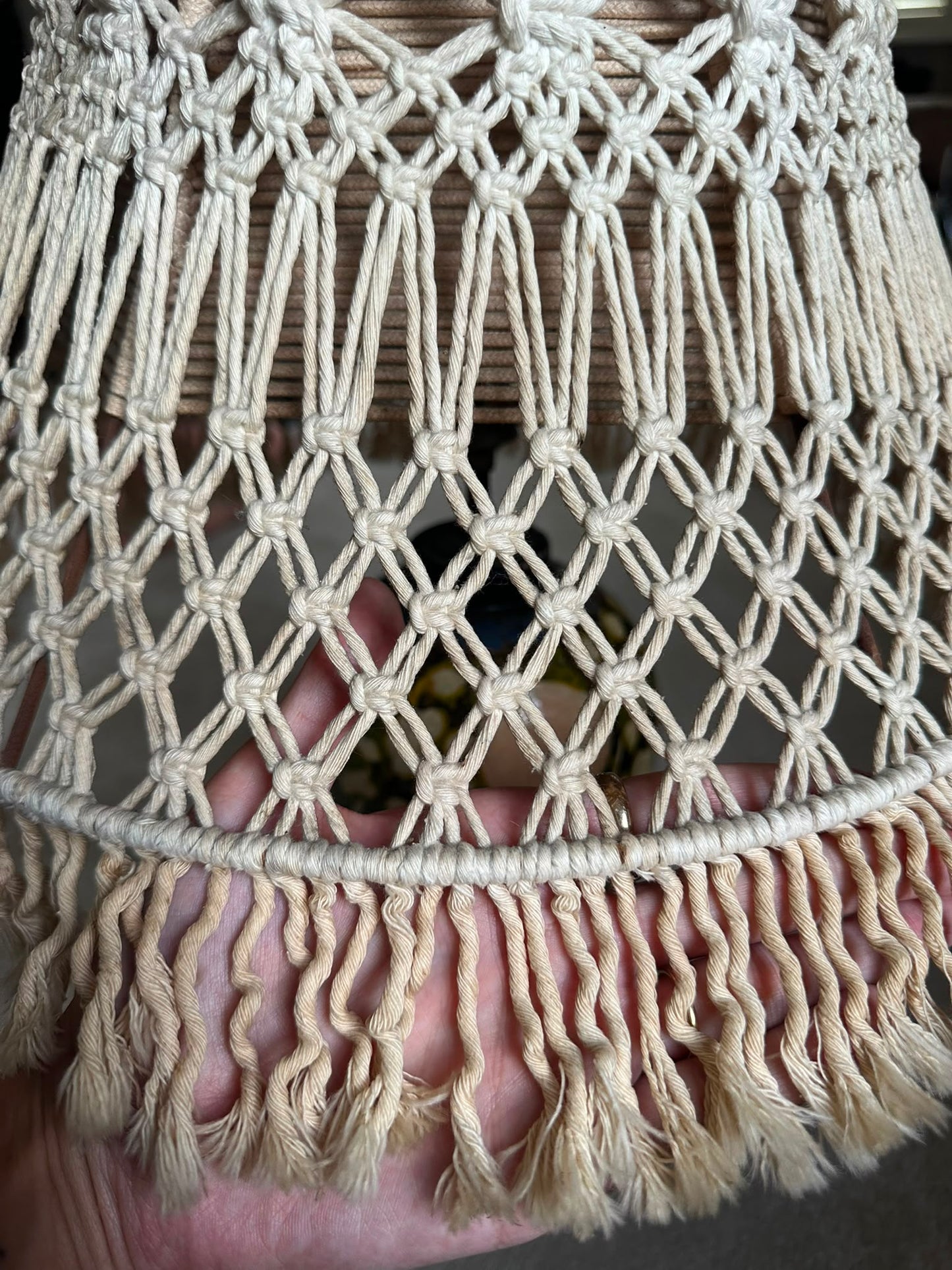 Bohemian Coastal Lamp With Macrame Shade