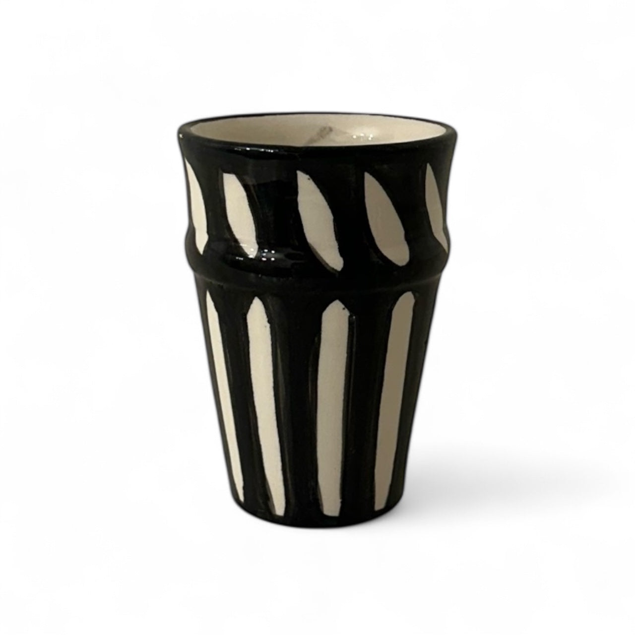 Black Moroccan Beldi Cup (Stripe)