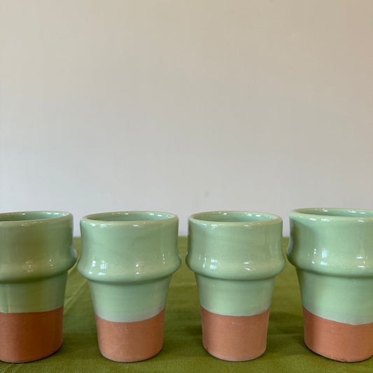 Beldi Moroccan Ceramic Cup (Sage Green & Terracotta)