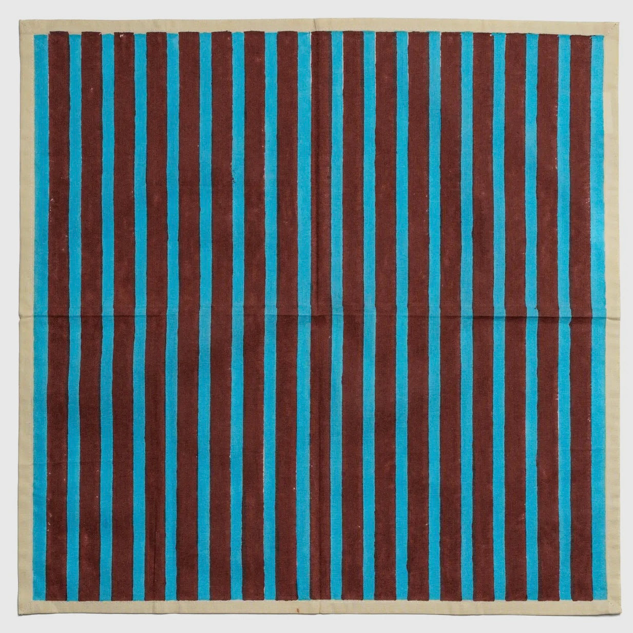 Block Stripe Napkins - Cyan / Russet