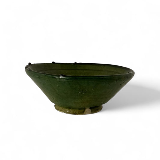 Alfreds' Handcrafted Tamegroute Bowl - Green Glaze