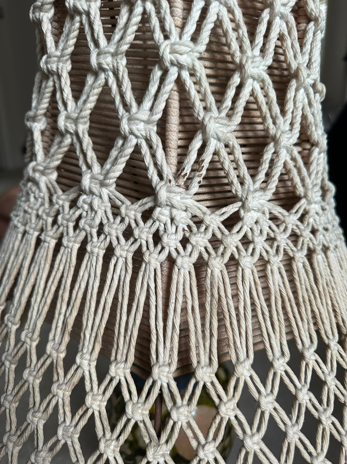 Bohemian Coastal Lamp With Macrame Shade
