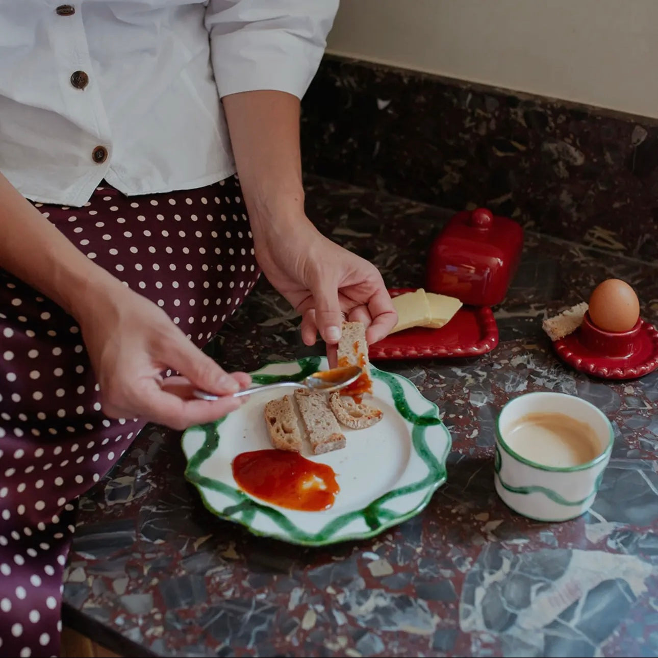 Olaf Butter Dish - Cherry Red