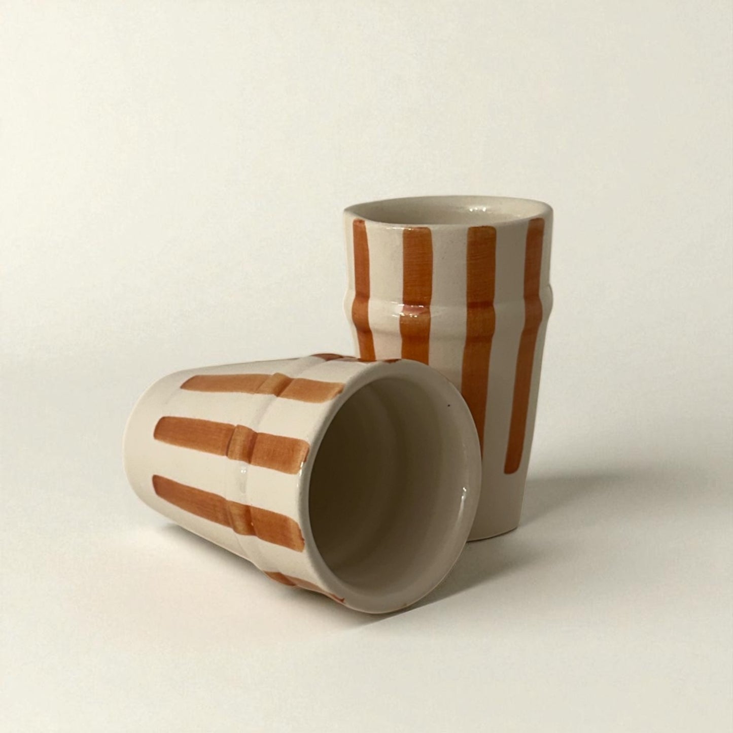 Orange & White Moroccan Beldi Cup (Stripe)