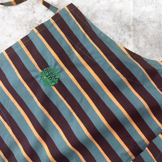 Alfred's Apron - Wine Red & Blue Stripe