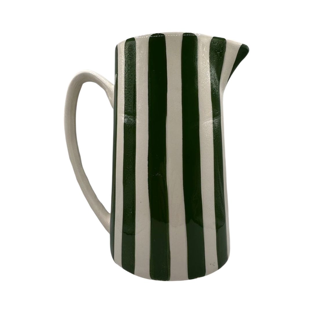 Green & White Stripe Pitcher