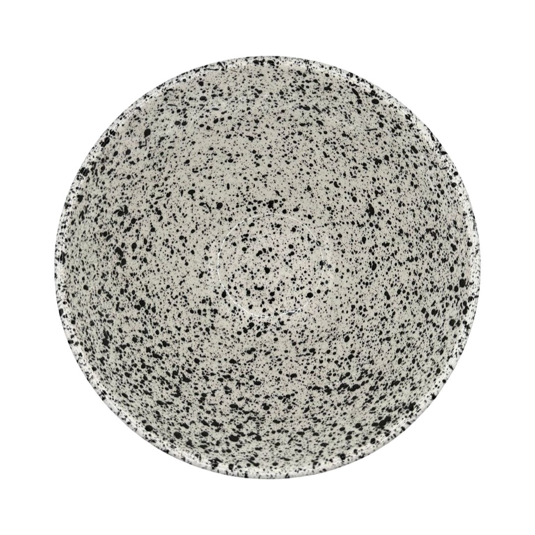 Large Ceramic Salad Bowl (Black & White Splatter)