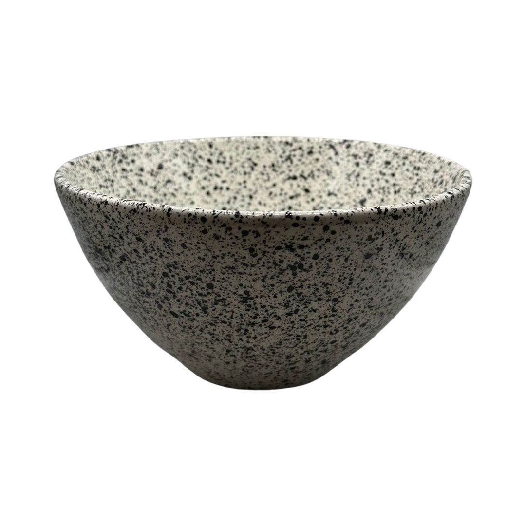 Large Ceramic Salad Bowl (Black & White Splatter)