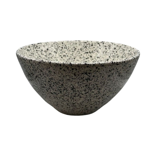 Large Ceramic Salad Bowl (Black & White Splatter)