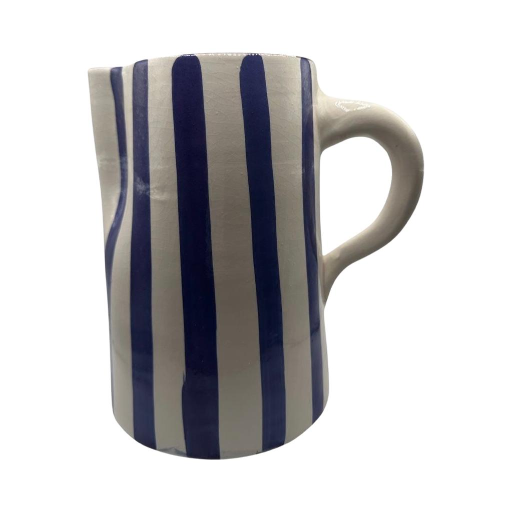 Moroccan Carafe (Blue & White Pyjama Stripe)