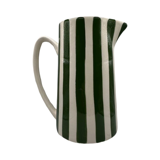 Green & White Stripe Pitcher