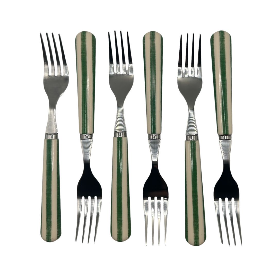 Alfred's Green Stripe Stainless Steel Forks