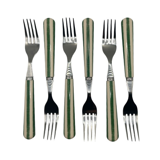 Alfred's Green Stripe Stainless Steel Forks