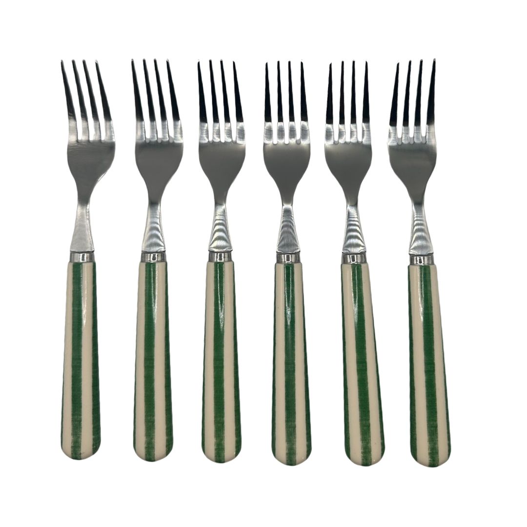 Alfred's Green Stripe Stainless Steel Forks