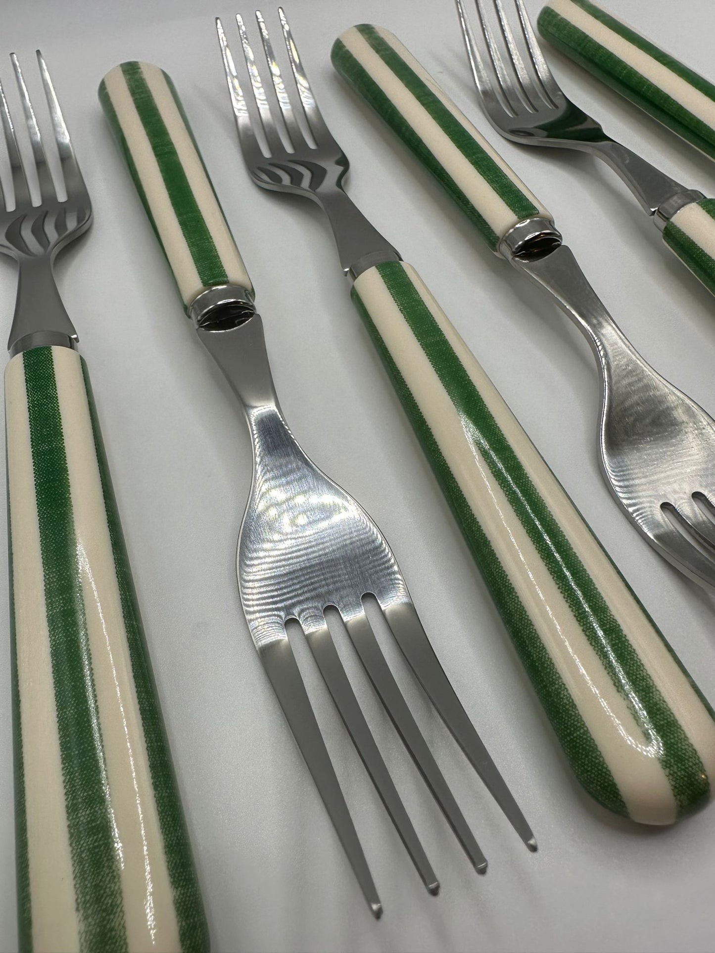 Alfred's Green Stripe Stainless Steel Forks