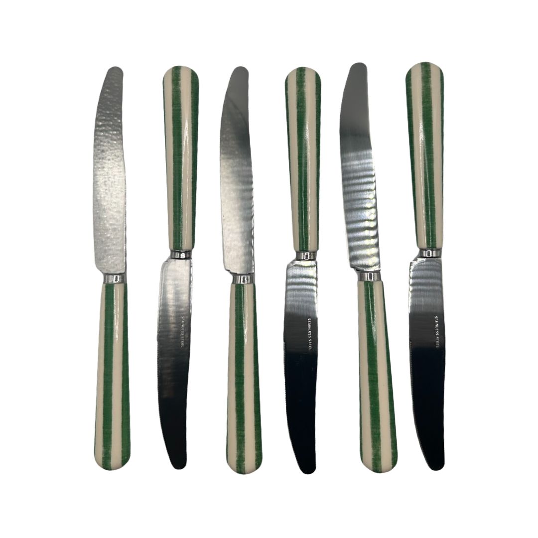 Alfred's Green Stripe Stainless Steel Knives