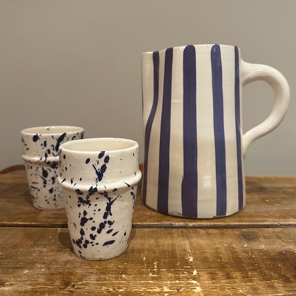 Moroccan Beldi Mug (Blue & White Splatter)