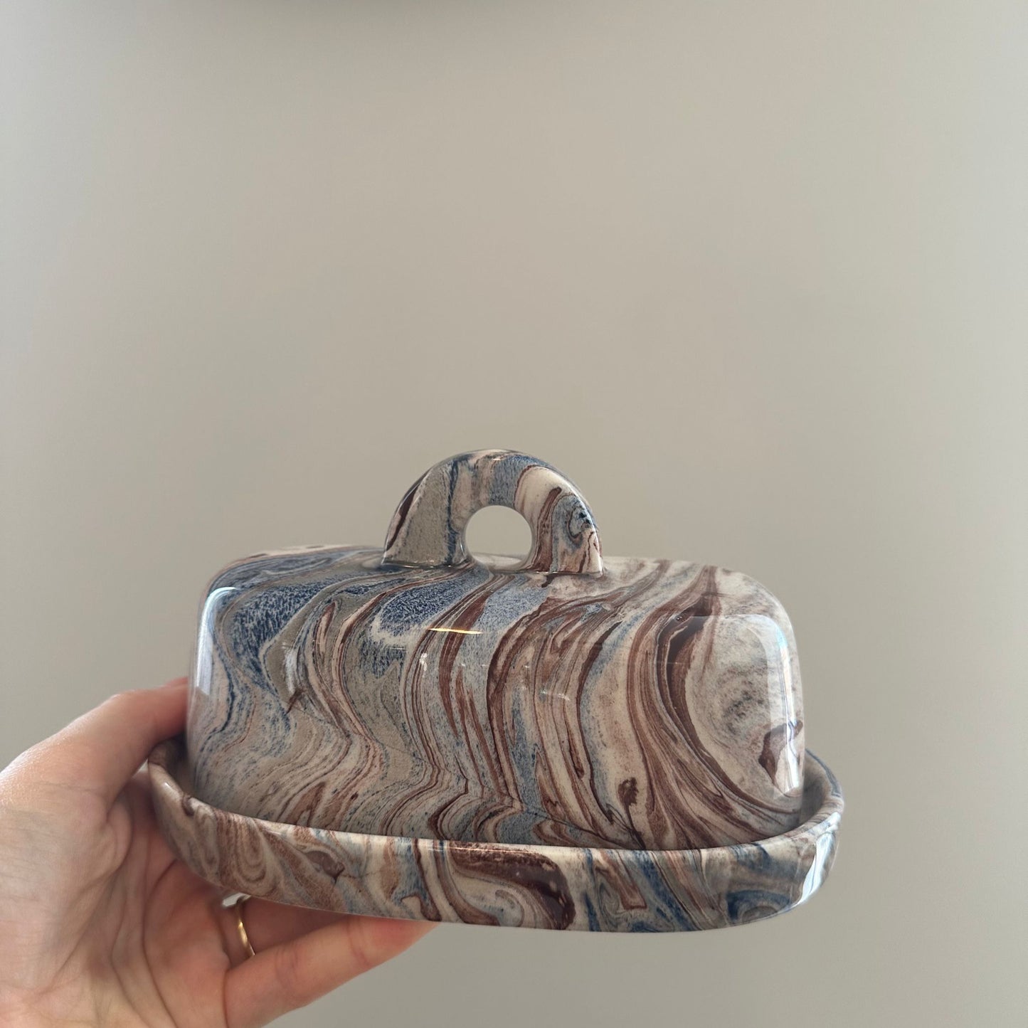 Marble Effect Butter Dish