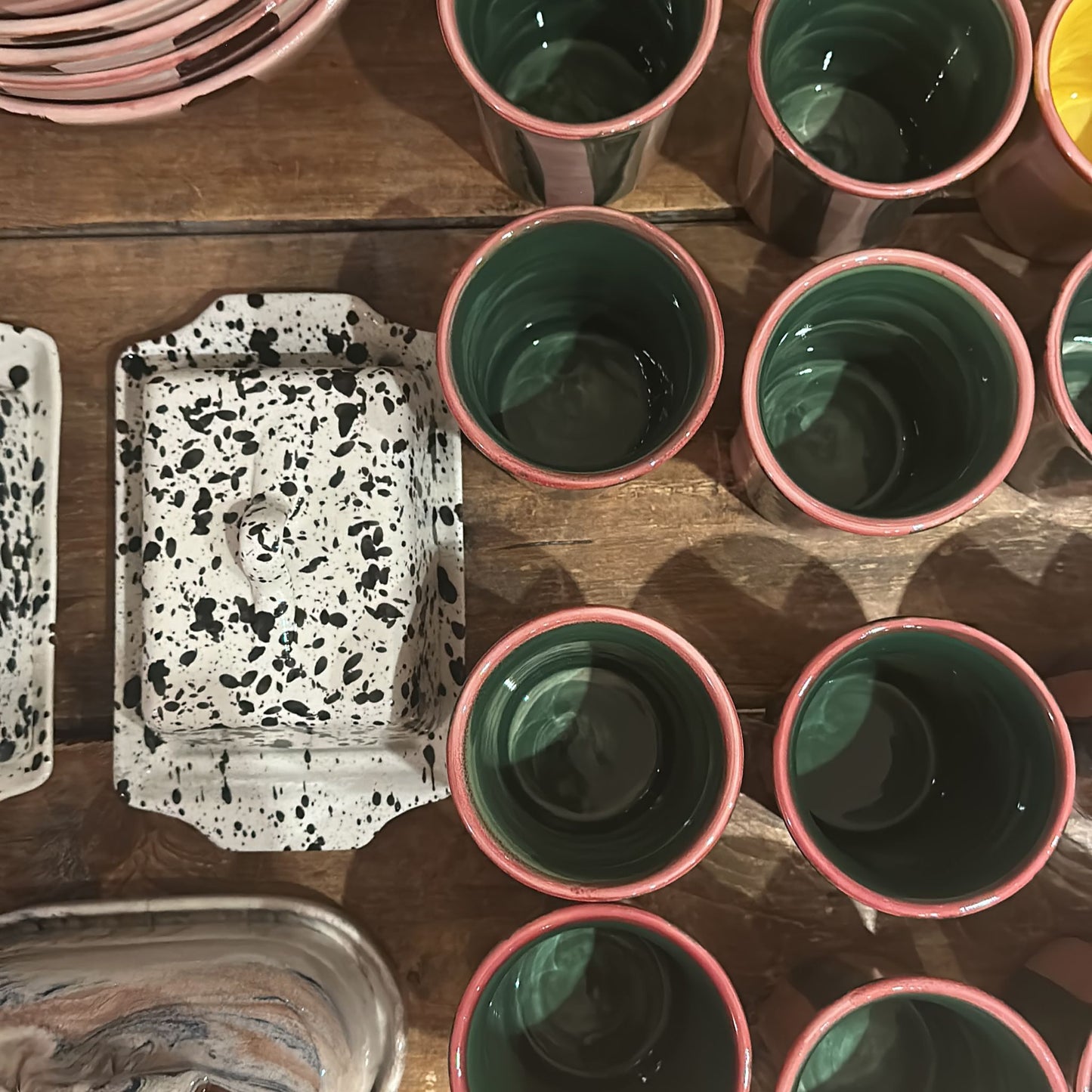 Black & White Splatter Butter Dish