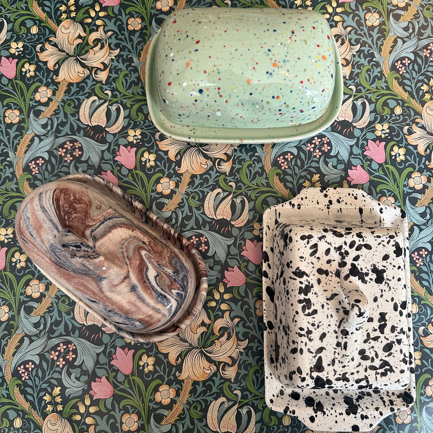 Marble Effect Butter Dish