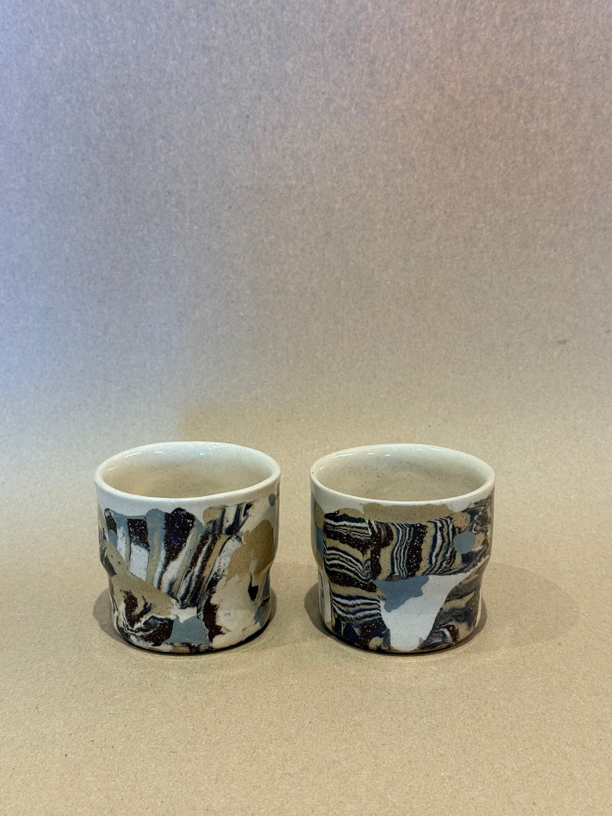Handcrafted Ceramic Coffee Mug - Small Nerikomi