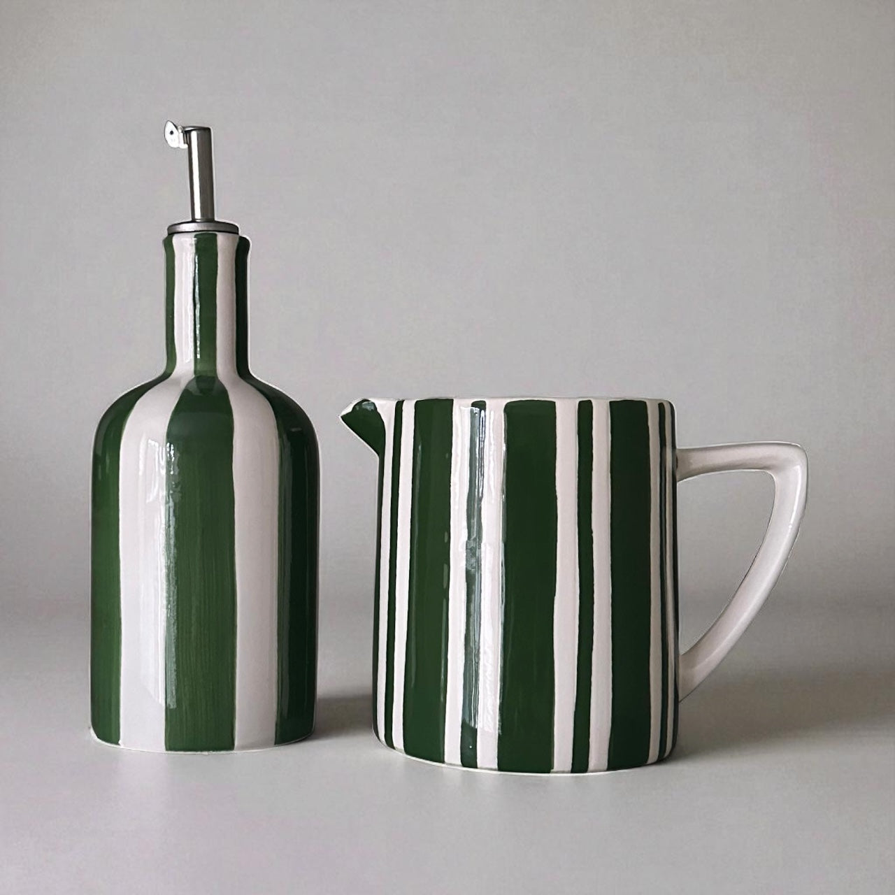 The Green and White Striped Gravy Boat