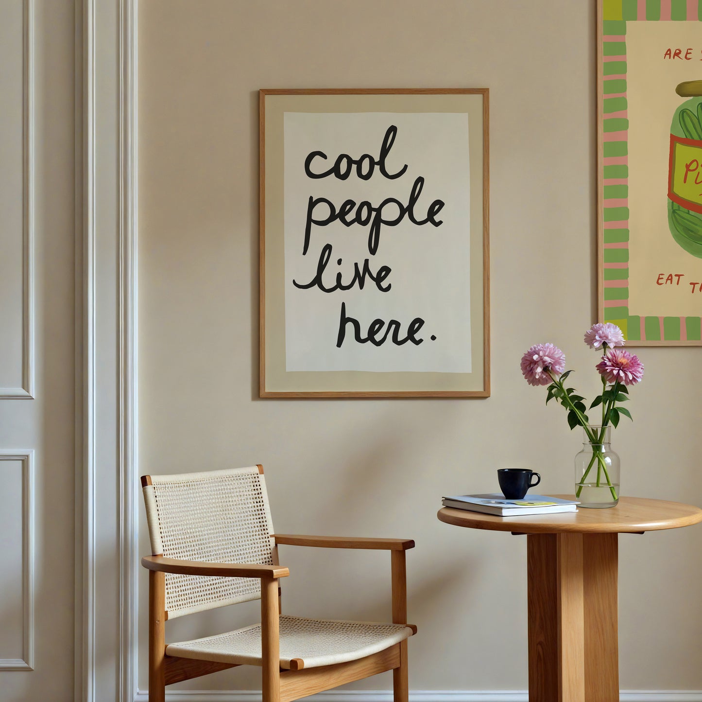 Cool People Live Here Handwritten Print