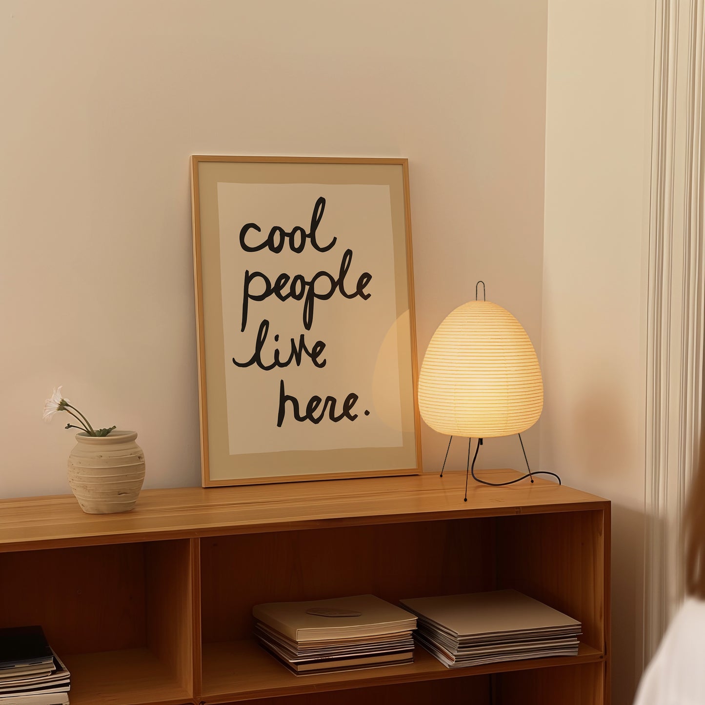 Cool People Live Here Handwritten Print